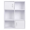 Mobile Scaffale Libreria 6 Cubi 2 Ante in Legno MDF Design Moderno Bianco Ingresso Cameretta