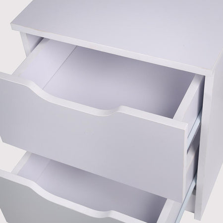 Mobile Comodino 2 Cassetti 40x40x50cm Design Moderno in legno MDF Bianco