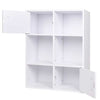 Mobile Scaffale Libreria 6 Cubi 2 Ante in Legno MDF Design Moderno Bianco Ingresso Cameretta
