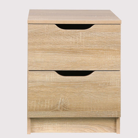 Mobile Comodino 2 Cassetti 40x40x50cm Design Moderno in legno MDF Rovere