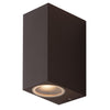 Applique da parete per esterno 2x35W GU10 a doppia emissione corten Cubby