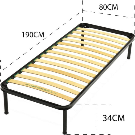 Kit 2pz Materasso Memory H22 + Rete 13Doghe Ortopedico e Anallergico 80x190 cm