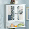 Specchio da Bagno 2ante 3 ripiani Bianco Mobiletto Specchiera Pensile 56x13x58cm