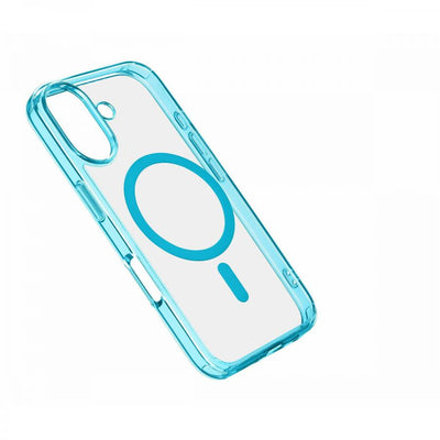 cover iphone 16 plus azzurro - trasparente magsafe