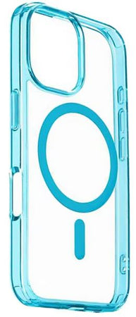 cover iphone 16 pro azzurro - trasparente magsafe