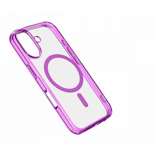 cover iphone 16 rosa - trasparente magsafe