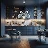 Lampadario Moderno 1 Luce Metallo Verniciato Curvato Bianco Grigio