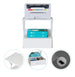 Scaffale Supporto Ufficio Porta Stampante con Cassetto Metallo e Legno Bianco 54cm