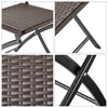 Kit da Giardino Pieghevole in Polyrattan Tavolo e 4 Sedie Interno Esterno Marrone