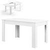 Tavolo in Legno Cucina 90x140 cm H 78 cm Allungabile fino a 90x190 cm Bianco
