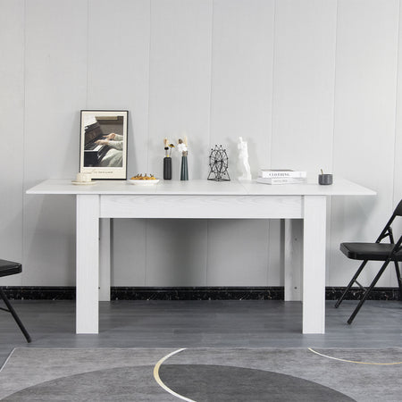 Tavolo in Legno Cucina 90x140 cm H 78 cm Allungabile fino a 90x190 cm Bianco Venato