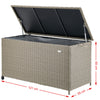 Cassapanca Baule Portaoggetti in Polyrattan XXL Resistente 2Ruote Maniglia Crema