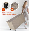Cassapanca Baule Portaoggetti in Polyrattan XXL Resistente 2Ruote Maniglia Crema