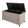 Cassapanca Baule Portaoggetti in Polyrattan XXL Resistente 2Ruote Maniglia Crema