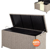 Cassapanca Baule Portaoggetti in Polyrattan XXL Resistente 2Ruote Maniglia Crema