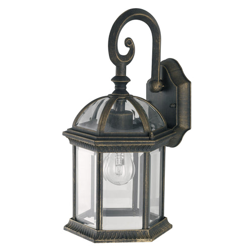 Applique da parete per esterno 42w E27 nero e oro Old Lamp