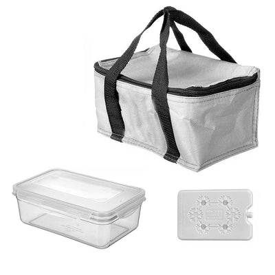 Kit Porta Pranzo Termico con Borsa Frigo Portatile con Accessori 15x22x17.5cm Salvaspazio