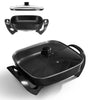 Padella Piastra Elettrica 1500W Antiaderente 30x30cm Termostato Pizza Paella Grill