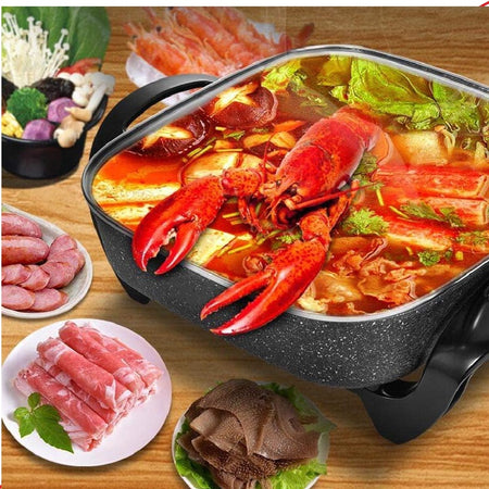 Padella Piastra Elettrica 1500W Antiaderente 30x30cm Termostato Pizza Paella Grill
