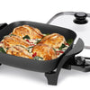 Padella Piastra Elettrica 1500W Antiaderente 30x30cm Termostato Pizza Paella Grill