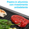 Piastra Elettrica Bistecchiera 1400W Antiaderente Tostapane Grill Panin Sandwich