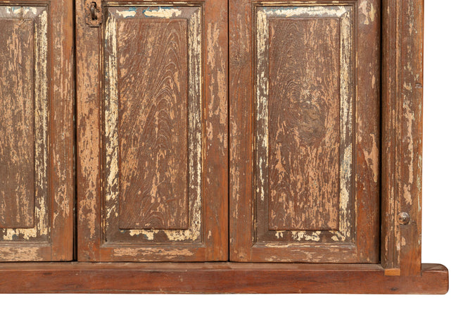 Biscottini Porta portone in legno massello e ferro da interno o da esterno vecchia e antica medievale scorrevole con telaio