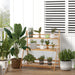 Fioriera Bambu Scaffale Espositore Pieghevole 3 Livelli Per Piante 70x40x97 cm