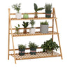 Fioriera Bambu Scaffale Espositore Pieghevole 3 Livelli Per Piante 70x40x97 cm