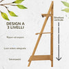 Fioriera Bambu Scaffale Espositore Pieghevole 3 Livelli Per Piante 70x40x97 cm