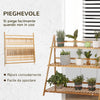 Fioriera Bambu Scaffale Espositore Pieghevole 3 Livelli Per Piante 70x40x97 cm