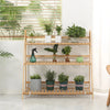 Fioriera Bambu Scaffale Espositore Pieghevole 3 Livelli Per Piante 70x40x97 cm