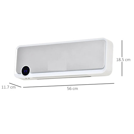 Termoconvettore Elettrico da Parete 3 Modalità Timer 12h 56x18.5x11.7cm Telecomando