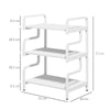 Supporto per Stampante Industriale 3 Ripiani Metallo e Legno 55x40x77 cm Bianco