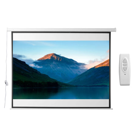 Schermo Proiezione Motorizzato e Avvolgibile 100 Pollici Bianco 203x152cm Telecomando