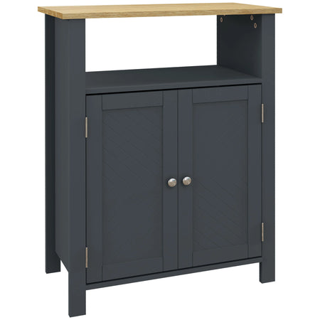 Mobiletto Bagno 3Ripiani in MDF con Ripiano Interno Regolabile, 60x30x80.5cm Grigio