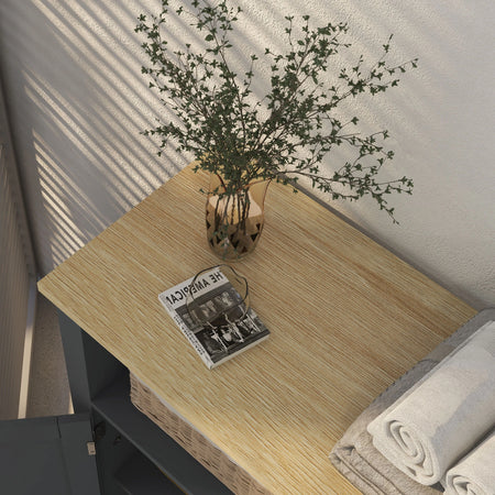 Mobiletto Bagno 3Ripiani in MDF con Ripiano Interno Regolabile, 60x30x80.5cm Grigio