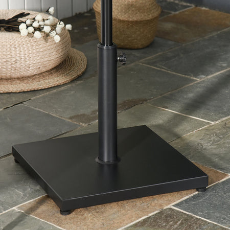 Base per Ombrellone Quadrata da 18kg per Pali da Ø3/3.5/3.8 cm, 45x45x39 cm Nero