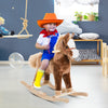 Cavallo a Dondolo Legno Giocattolo Cavalcabile Bambini Peluche 74x33x62cm