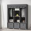 Armadio in Tessuto Pieghevole con Cassetti e Ante Avvolgibili con Zip, 125x43x162.5cm