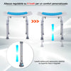 Sgabello Bagno Alluminio Altezza Regolabile 6livelli Sedia da doccia antiscivolo