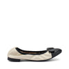 Frau ballerina in nappa nero cream con fiocco 70P3