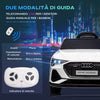 Macchina Radiocomandata Elettrica AUDI Bambini 3-5anni 12V Luci e Musica Bianco