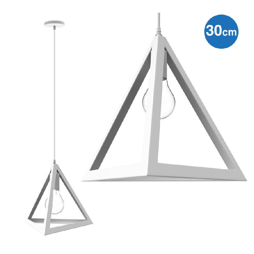 Sospensione Lampadario Moderno in Metallo E27 30x30x30cm Bianco Altezza regolabile