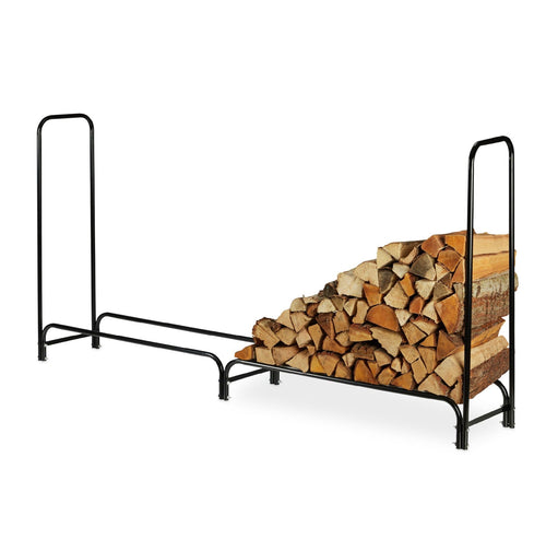 Portalegna in Metallo Interno Esterno Legnaia Camino Stufa 200x36x115cm Nero