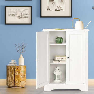 Mobile in Legno 60x30 H 80cm Bagno Camera Ingresso Salvaspazio 2 Ante Bianco