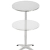 Tavolo Bar Bistrot 60cm Altezza Regolabile 70-110cm In Alluminio e Acciaio Silver