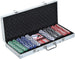 Set Valigetta Poker 500 Chip Fiches in Alluminio 2 Mazzi Texas Hold'em Blackjack