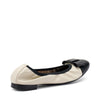 Frau ballerina in nappa nero cream con fiocco 70P3