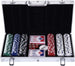 Set Valigetta Poker 300 Chip Fiches in Alluminio 2 Mazzi Texas Hold'em Blackjack