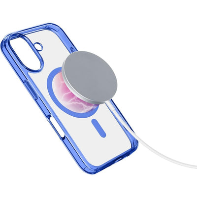cover iphone 16 blu - trasparente magsafe